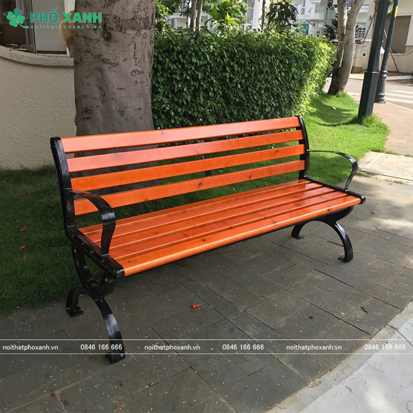 Ghế công viên có tựa nan gỗ GCV-CTNG150