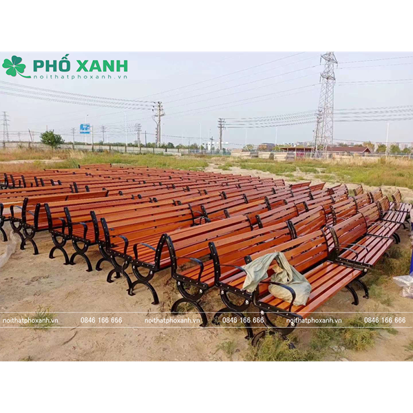 Ghế công viên có tựa nan gỗ GCV-CTNG150