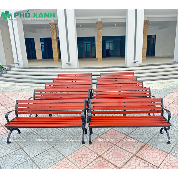 Ghế công viên có tựa nan composite GCV-CTNCPS150