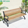 Ghế công viên nhôm đúc sơn tĩnh điện có tựa nan nhôm màu giả gỗ GCV-CTNN150NG