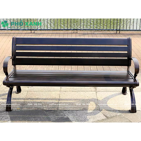 Ghế công viên nhôm đúc sơn tĩnh điện có tựa nan nhôm GCV-CTNN150D