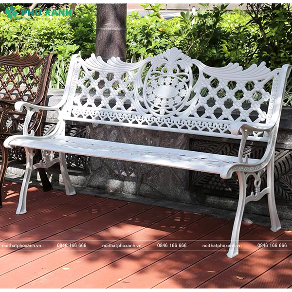 Ghế công viên nhôm đúc sân vườn biệt thự GCV-NHTK