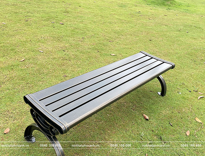 Ghế c&ocirc;ng vi&ecirc;n nh&ocirc;m đ&uacute;c sơn tĩnh điện kh&ocirc;ng tựa GCV-NDKT