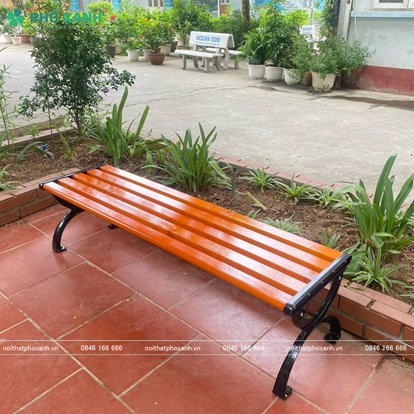 Ghế công viên không tựa nan gỗ GCV-KTNG150