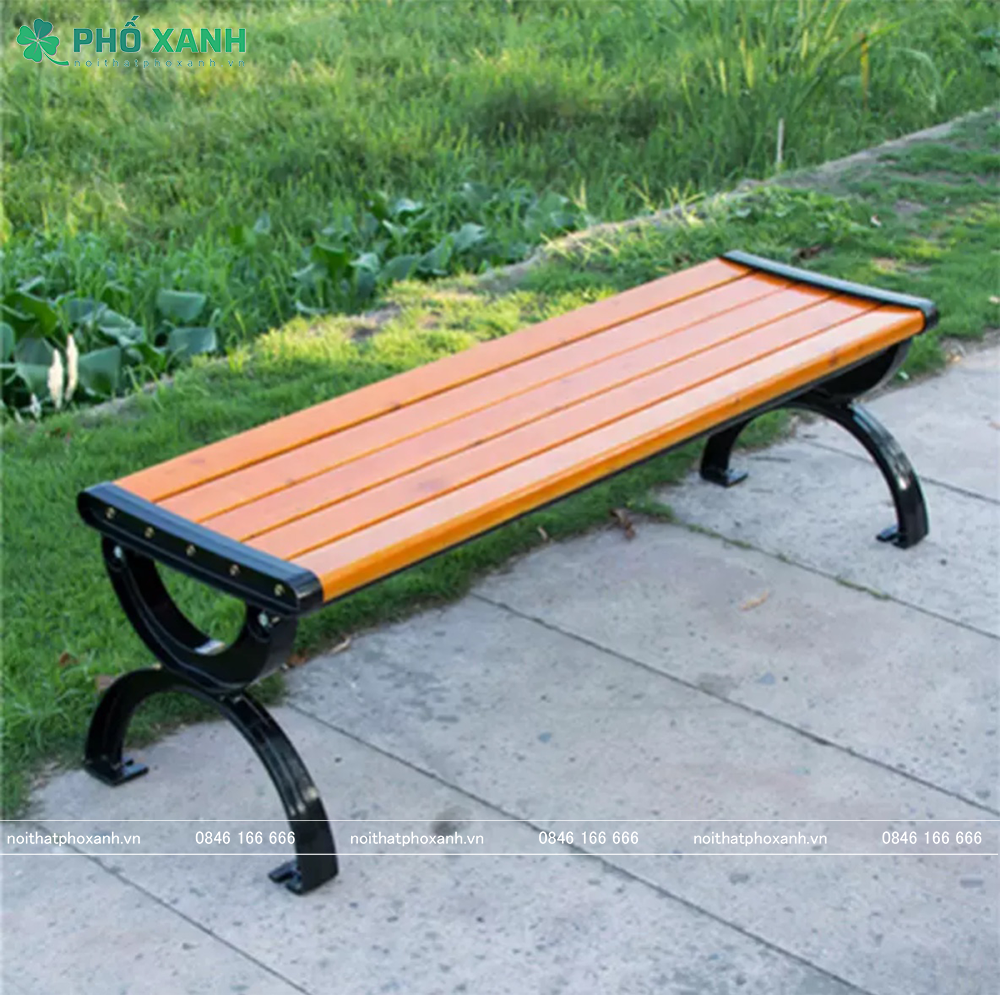 Ghế công viên không tựa nan gỗ GCV-KTNG150