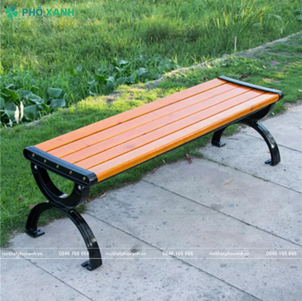 Ghế công viên không tựa nan gỗ GCV-KTNG150