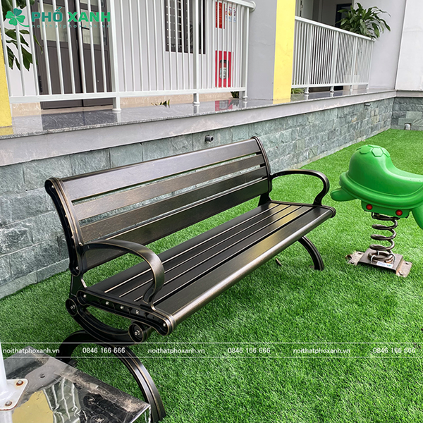 Ghế công viên nhôm đúc sơn tĩnh điện có tựa nan nhôm GCV-CTNN150D