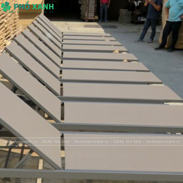 Ghế hồ bơi không tay vịn Khung hợp kim nhôm và sơn tĩnh điện mặt lưới Textilen GL-CCG