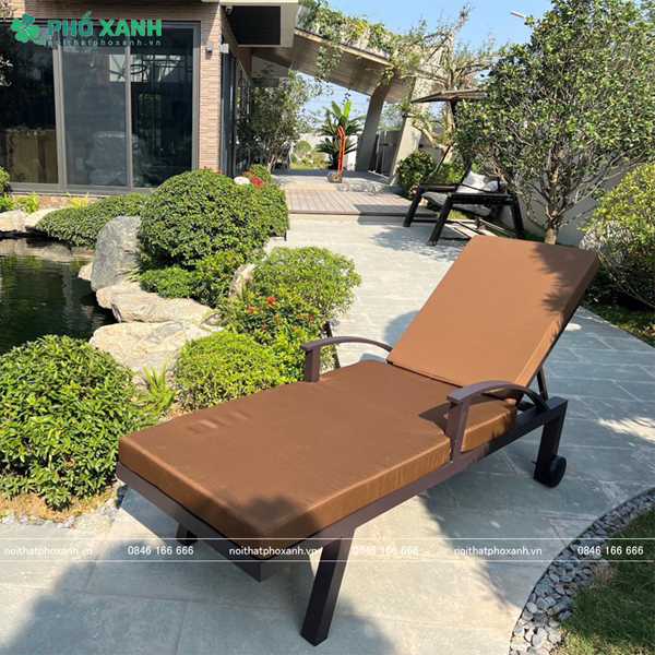 Ghế hồ bơi có tay vịn Khung hợp kim nhôm đúc sơn tĩnh điện GHB-FNX