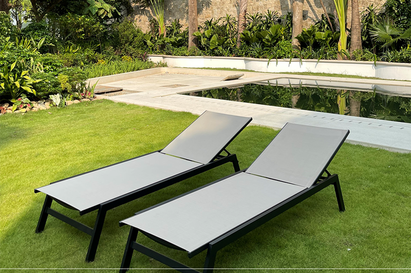 Ghế hồ bơi kh&ocirc;ng tay vịn Khung hợp kim nh&ocirc;m v&agrave; sơn tĩnh đi&ecirc;n mặt lưới Textilen GL-CCG