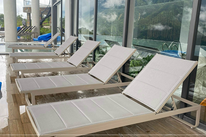 Ghế hồ bơi kh&ocirc;ng tay vịn Khung hợp kim nh&ocirc;m 