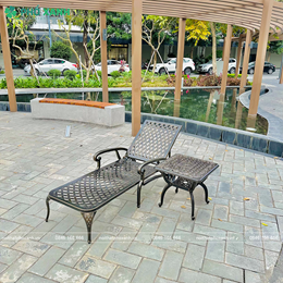 Ghế hồ bơi tay vịn hợp kim nhôm đúc toàn bộ sơn tĩnh điện GHB-ND