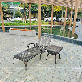 Ghế hồ bơi tay vịn hợp kim nhôm đúc toàn bộ sơn tĩnh điện GHB-ND