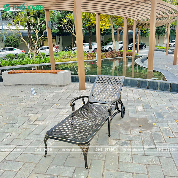 Ghế hồ bơi tay vịn hợp kim nhôm đúc toàn bộ sơn tĩnh điện GHB-ND