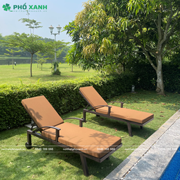 Ghế hồ bơi có tay vịn Khung hợp kim nhôm đúc sơn tĩnh điện GHB-FNX