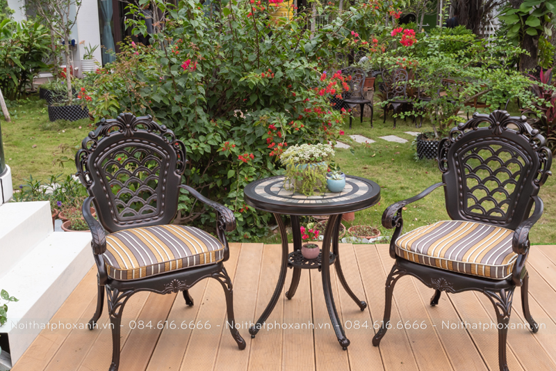 Bộ b&agrave;n ghế hợp kim nh&ocirc;m nhỏ mặt đ&aacute; BND-MD70TTD