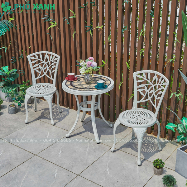 Bộ bàn hợp kim nhôm đúc mặt đá BND-MD70NNTK lựa chọn cho không gian nhỏ