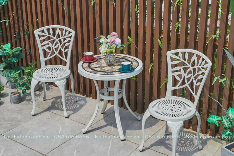 Bộ bàn hợp kim nhôm đúc mặt đá BND-MD70NNTK lựa chọn cho không gian nhỏ