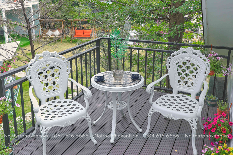 Bộ b&agrave;n hợp kim nh&ocirc;m nhỏ mặt đ&aacute; d&agrave;nh cho s&acirc;n vườn nhỏ BND-MD70TTTK