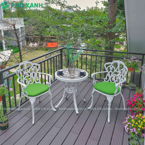 Bộ b&agrave;n hợp kim nh&ocirc;m đ&uacute;c mặt đ&aacute; BND-MD70NNTK lựa chọn cho kh&ocirc;ng gian nhỏ