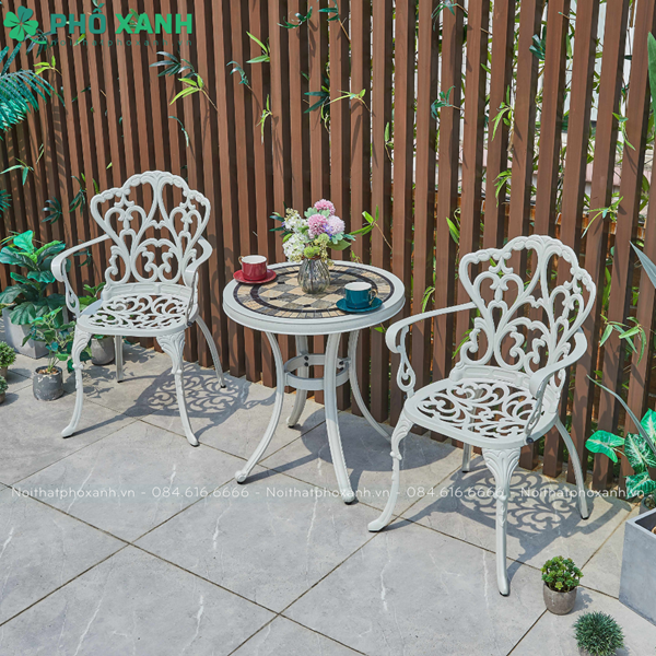 Bộ bàn hợp kim nhôm đúc mặt đá BND-MD70NNTK lựa chọn cho không gian nhỏ