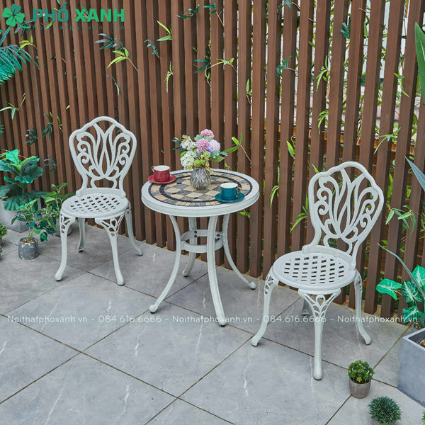 Bộ bàn hợp kim nhôm đúc mặt đá BND-MD70NNTK lựa chọn cho không gian nhỏ