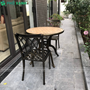 Bộ bàn ghế tròn hợp kim nhôm đúc mặt đá BND-MD80WD
