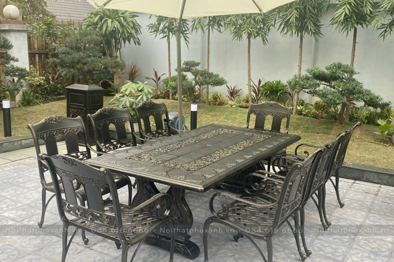 Bộ b&agrave;n ghế nh&ocirc;m đ&uacute;c biệt thự s&acirc;n vườn cao cấp BND-CC21001100D