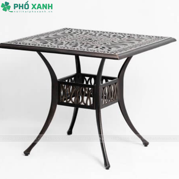 Bộ bàn ghế nhôm đúc hình vuông BND-9090D lựa chọn tối ưu cho nhà hàng quán cafe