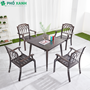 Bộ bàn ghế hình vuông nan nhôm đúc ngoài trời BND-NN9090VD