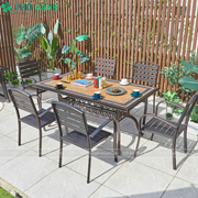 Bộ bàn ghế nhôm đúc mặt đá cho không gian nhà hàng khu nghĩ dưỡng BND-MD16290HHD