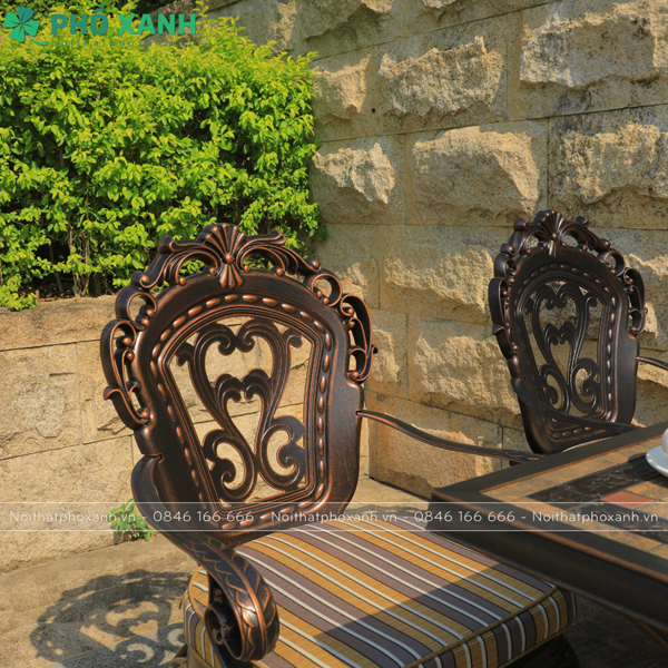 Bộ bàn ghế nhôm đúc mặt đá 6 ghế nhập khẩu BND-MD16290TTD