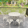 Bộ bàn ghế hợp kim nhôm đúc màu trắng sân vườn BND-100NTK