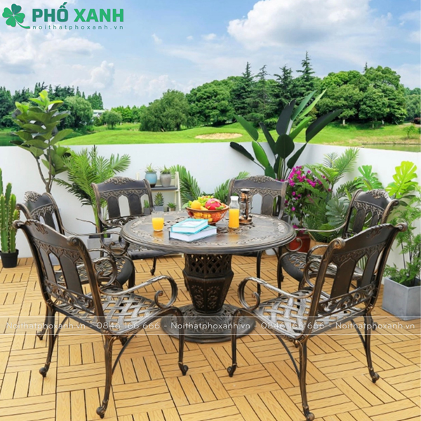 Bộ bàn ghế hợp kim nhôm đúc cao cấp nhập khẩu BND-123CCD