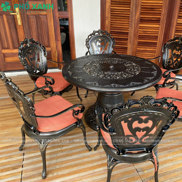 Bộ bàn ghế hợp kim nhôm đúc cao cấp dành cho biệt thự sân vườn BND-123CCTTD