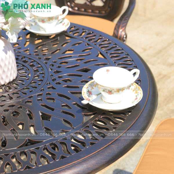 Bộ bàn ghế nhôm đúc ngoài trời BND-90TTD