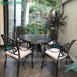 Bộ bàn ghế hợp kim nhôm đúc sơn tĩnh điện BND-HV100D