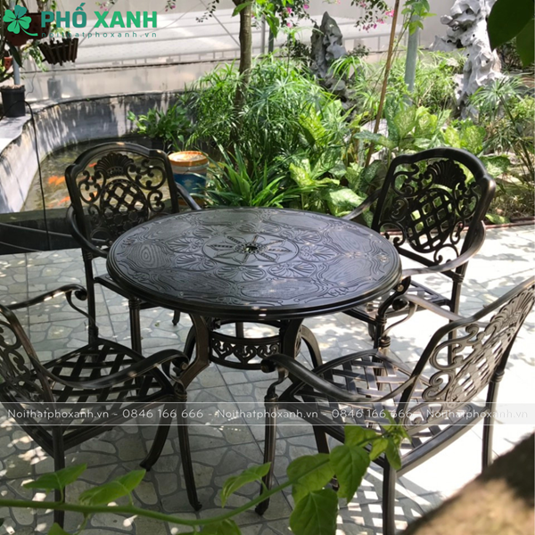 Bộ bàn ghế hợp kim nhôm đúc sơn tĩnh điện BND-HV100D