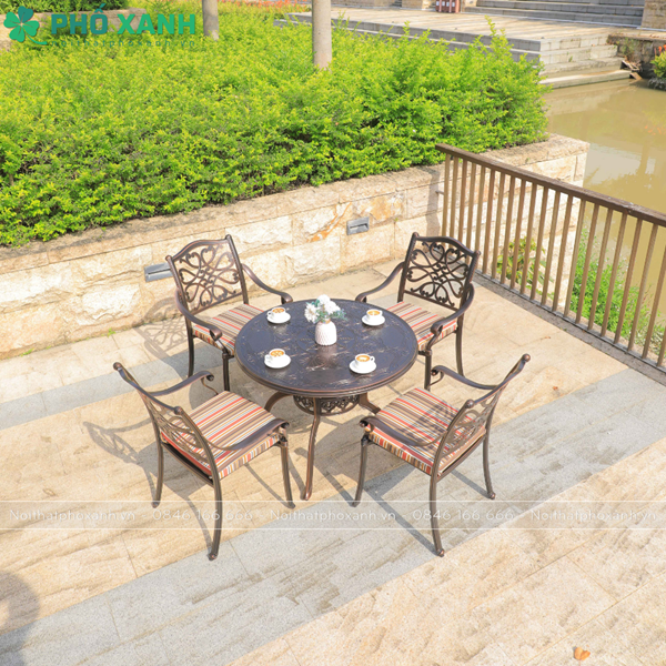 Bộ bàn ghế hợp kim nhôm đúc sơn tĩnh điện BND-HV100D