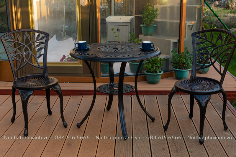 bộ b&agrave;n ghế hợp kim nh&ocirc;m đ&uacute;c s&acirc;n vườn