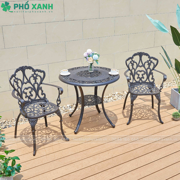 Bộ bàn ghế sân vườn hợp kim nhôm đúc BND-HV80HHD