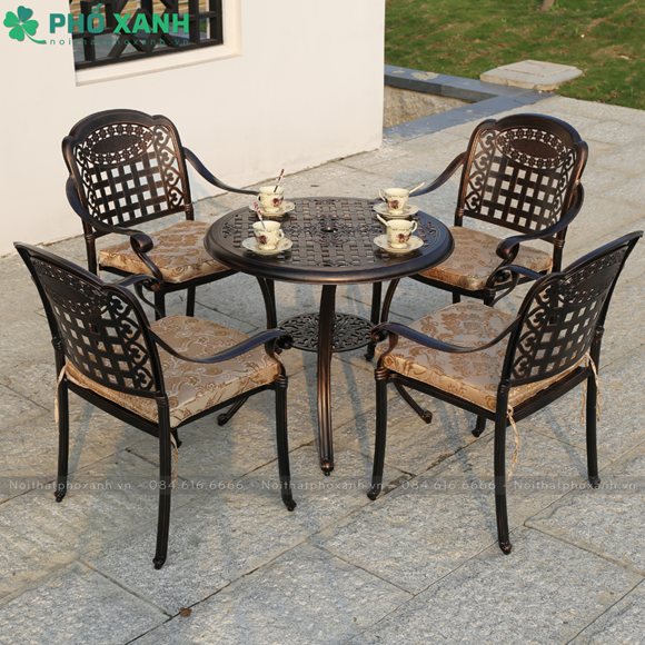 Bộ b&agrave;n ghế nh&ocirc;m đ&uacute;c ngo&agrave;i trời 4 chỗ BND-80D