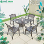 Bộ bàn ghế nhôm đúc sân vườn ngoài trời 4 ghế BND-90CRD