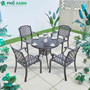 Bộ bàn ghế nhôm đúc sân vườn ngoài trời 4 ghế BND-90CRD