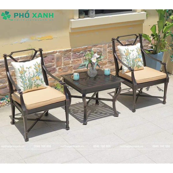 Bộ sofa 1 bàn 2 ghế ngoài trời cao cấp SF-6565DND