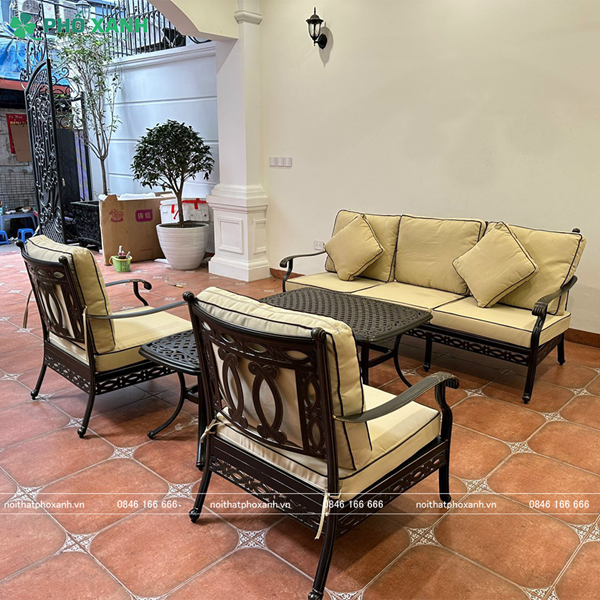 Bộ bàn ghế sofa hợp kim nhôm đúc ngoài trời,sân vườn SF-ND