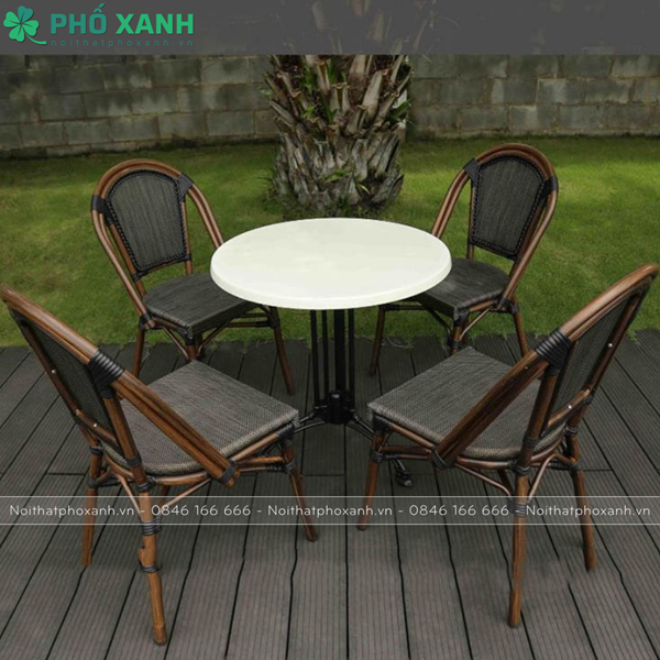 Bộ bàn ghế Textilene cafe ngoài trời GL-GCTD