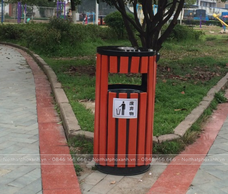 Th&ugrave;ng r&aacute;c tr&ograve;n ngo&agrave;i trời s&acirc;n vườn TR-T