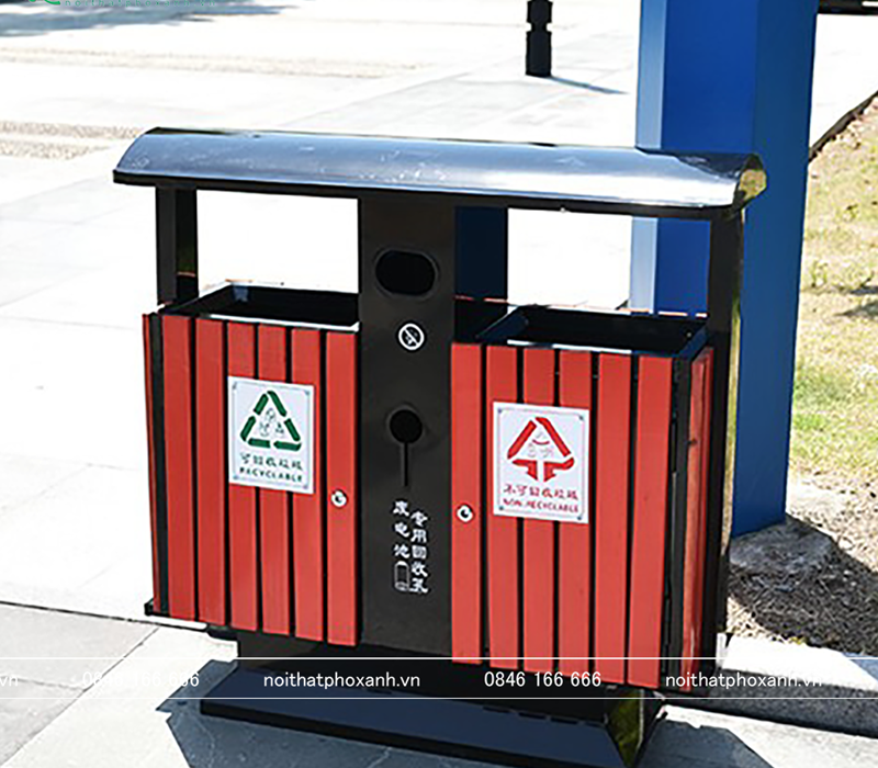 Th&ugrave;ng r&aacute;c đ&ocirc;i ngo&agrave;i trời s&acirc;n vườn TR-D