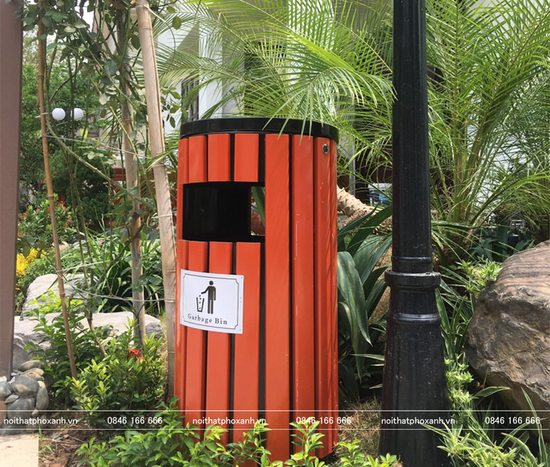 Th&ugrave;ng r&aacute;c tr&ograve;n ngo&agrave;i trời s&acirc;n vườn TR-T